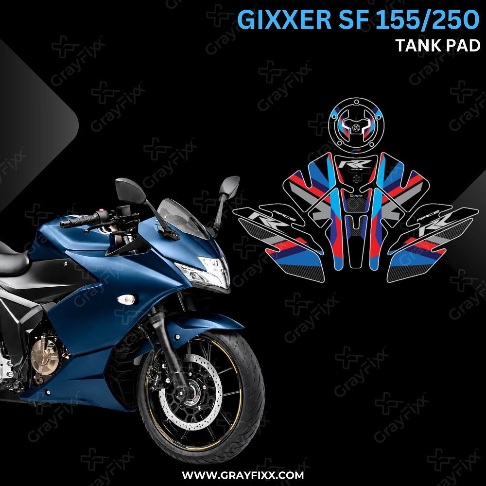 Gixxer SF Full Tank Pad with Knee Pad | Full Tank Pad Compatible with Gixxer SF, Premium Finish, Waterproof, Pack of 1